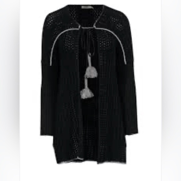 UGG Black Cardigan Sweater with Elegant‎ Piping - Picture 1 of 6